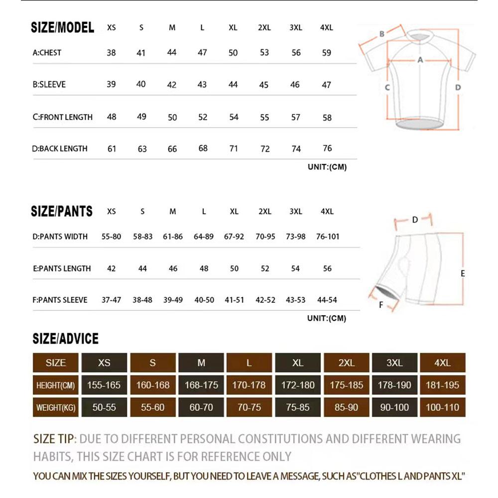 Men's Short Sleeves Cycling Jersey Set MTB Maillot Ropa Ciclismo Summer Road  Bike Sport Breathable Cycling Clothing