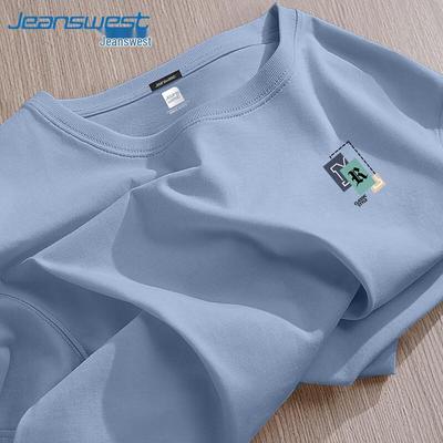 Мужская летняя футболка Jeanswest 2025, тяжелый хлопок, свободный крой
