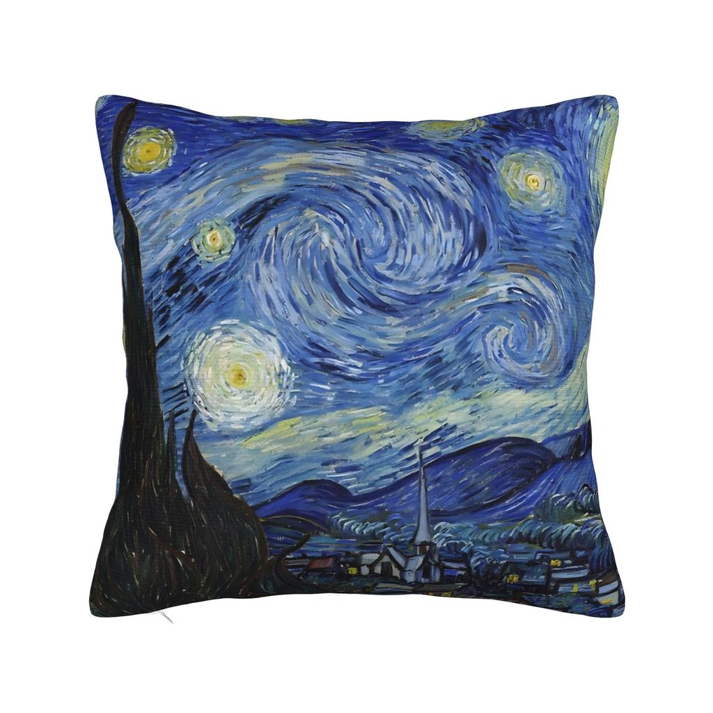Van Gogh Wheat Field with Cypresses Square Pillow Cases Oil Painting Cushion Cover Customized Decor Pillowcase for Home xcm
