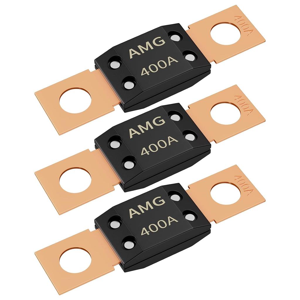 Joinfworld 50A MEGA Fuse, High Current Bolt Mount Automotive 50 Amp MEGA/AMG Fuse for Cars, Trucks, Construction Vehicles, Buses, Boats - 3Pcs