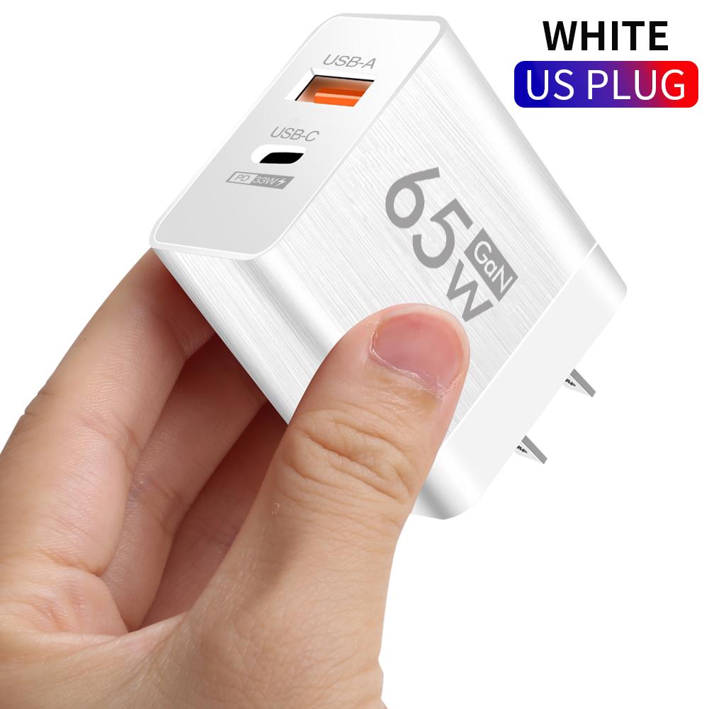 65W GaN USB C Charger Fast Charging Type C PD QC3.0 Quick Charge Mobile Phone Adapter for iPhone 14 15 Pro Xiaomi Redmi Oneplus