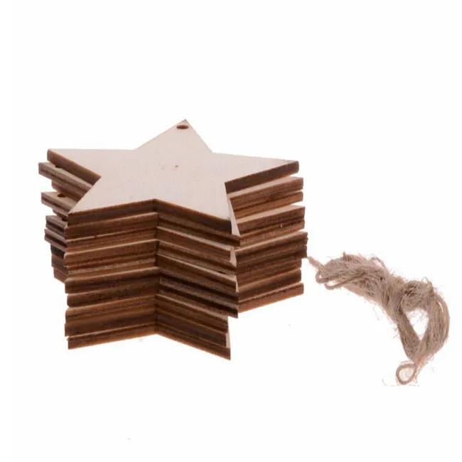 10pcs/pack Christmas DIY Wooden Pendants Tree Snowman Star Snowflake Ornaments Decorations for Christmas Xmas Tree Ornaments
