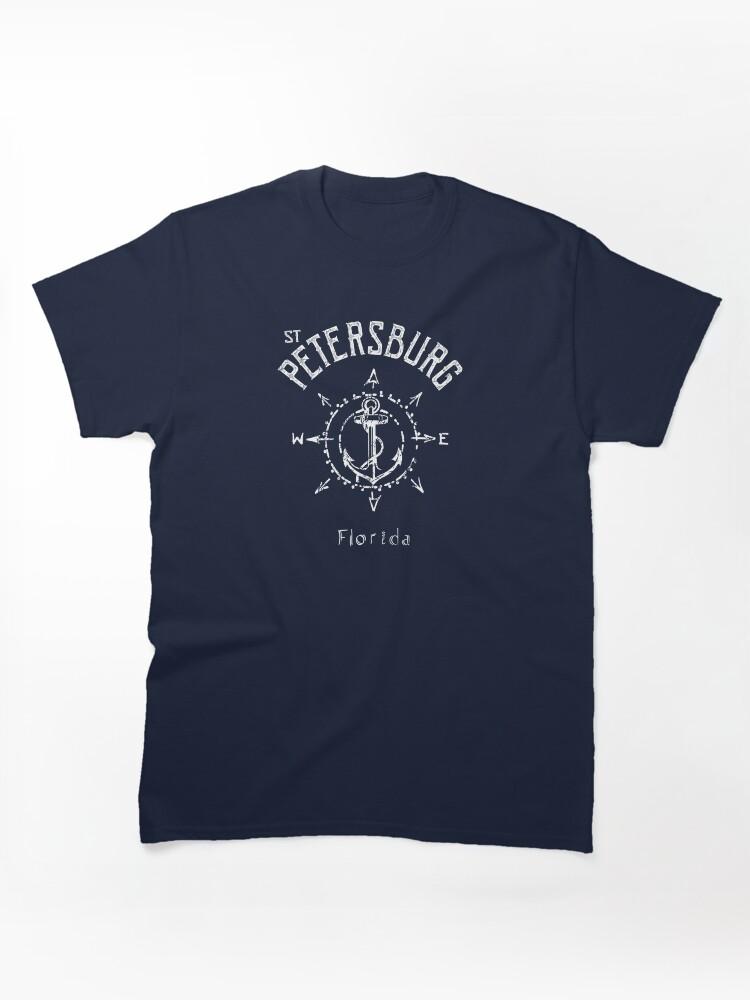 Windro St. Petersburg Florida, FL Nautical Compass Rose, Lazy Tide Vibe, Sailing Sailboat Anchor Souvenir Classic Unisex T-Shirt