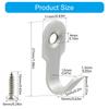 4pcs Sturdy Stainless Steel Wall Hook for Bathroom Kitchen Bedroom Office Easy Installation with Screws and Adhesive
