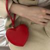 Love Heart Shaped Wrist Bag Red Phone Pouches Women Handbags Love Wrist Pack Top-handle Bag Female Clutch Purse Ladies Wristlet