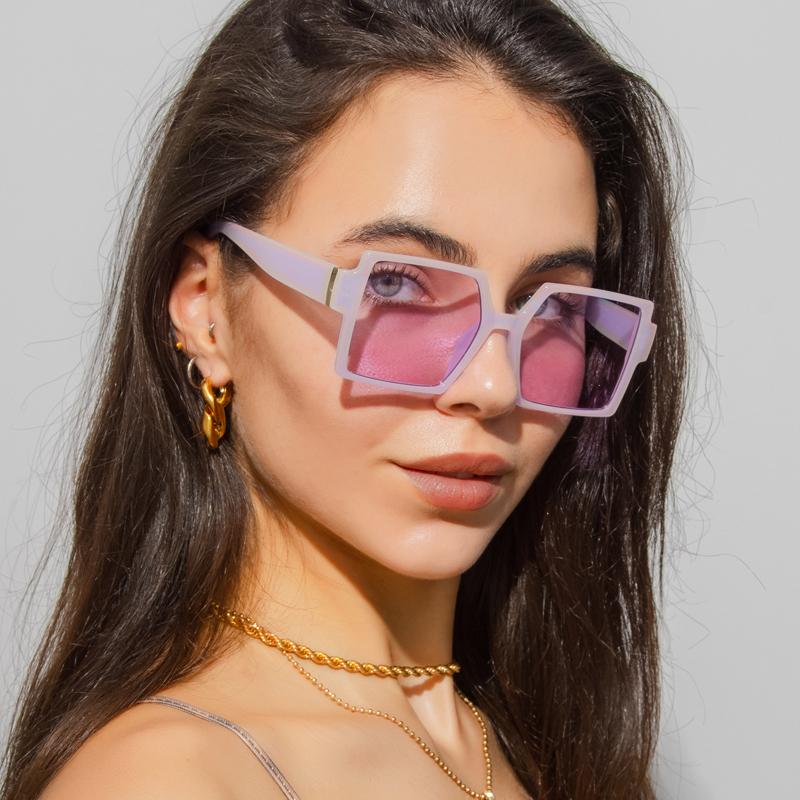 1/2 шт. Винтажные квадратные солнцезащитные очки с большой оправой для женщин, ретро бренд, большая оправа, женские солнцезащитные очки, черные, модные, градиентные очки