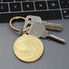 1/10Pcs Gold Plated Bitcoin Keychain Music Band Keyring Pendant Women and Men Jewelry Collection Gift