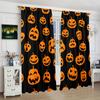 2 Pieces of Halloween Demon Pumpkin Printing Curtain - Polyester Material - Suitable for Bedroom Living Room Study Room Priva