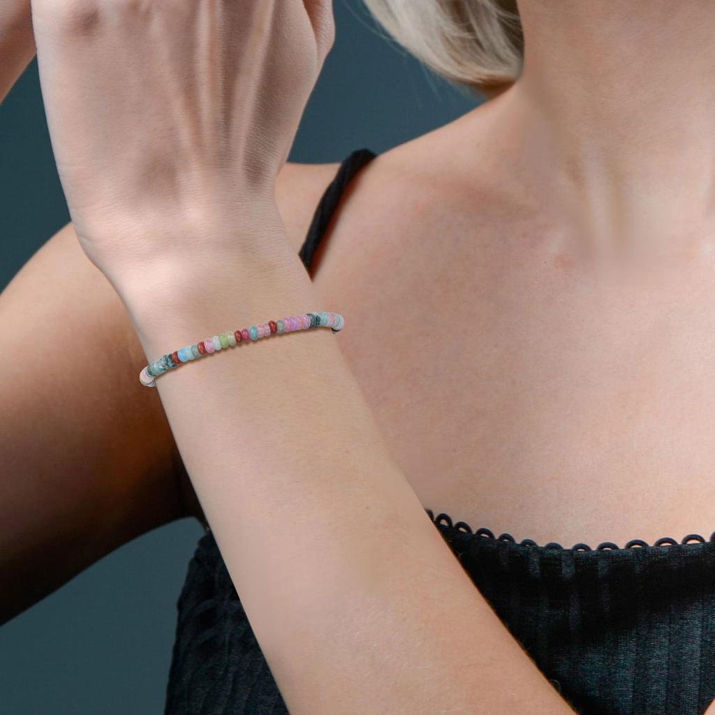 COAI Women's Multicolor Stone Bead Bracelet, 4 mm