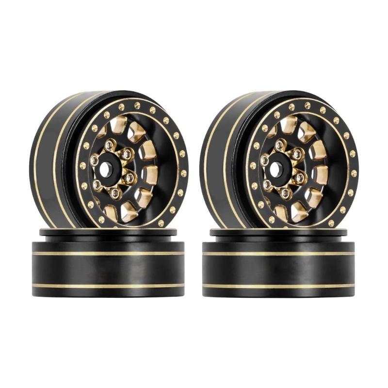12-Spoke Wheels Brass Beadlock Rims Deadbolt- RC Crawler RC Car Upgrade Parts for 1/18 TRX4M 1/24 SCX24 Beadlock Wheel