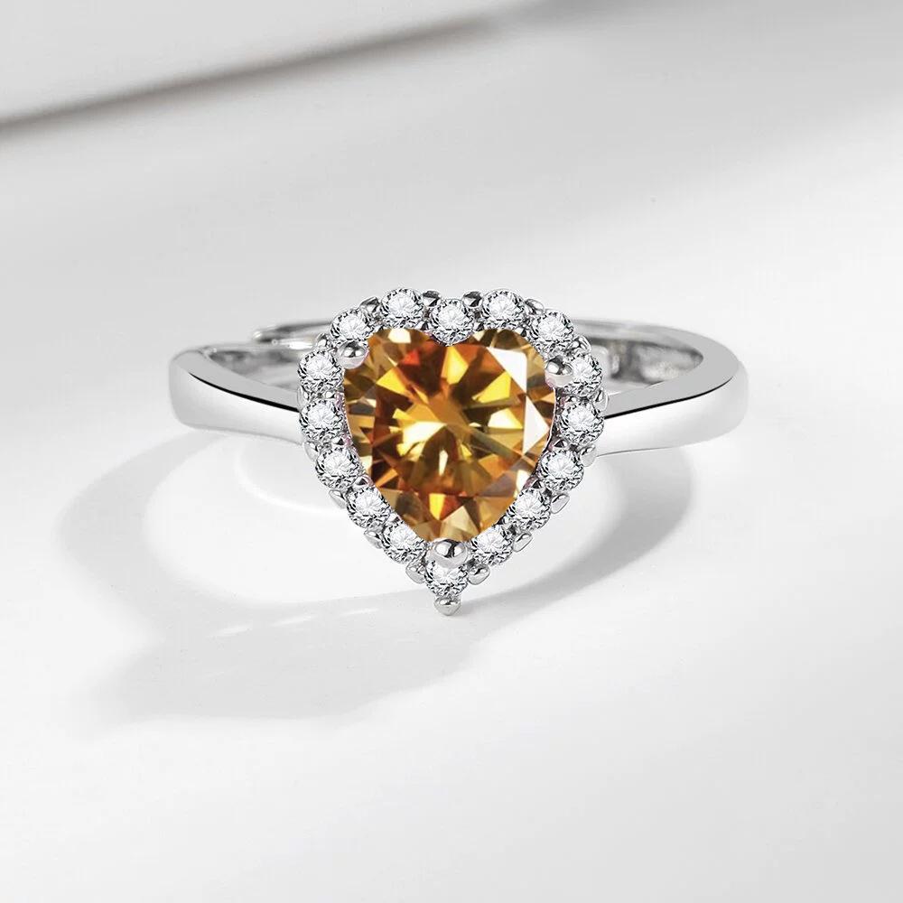 925 Sterling Silver Fashion Light Luxury Love Zircon Full Diamond Ring Birthday Party Anniversary Gift Ladies Jewelry