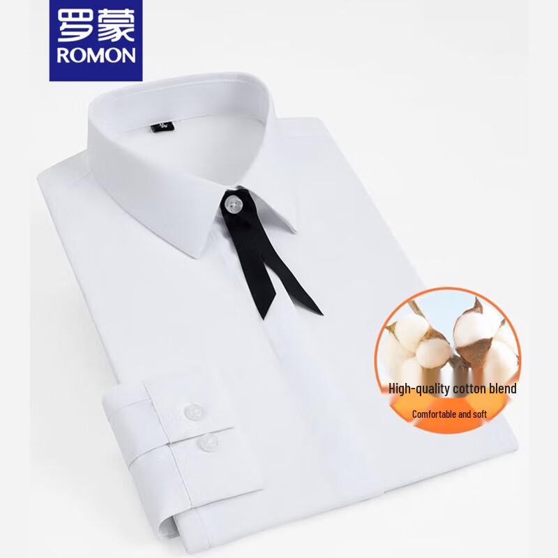 ROMON Women's Elegant Solid Long Sleeve Shirt