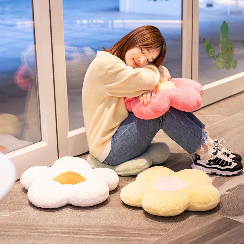 Новая плюшевая подушка Ins Flower для домашнего дивана, мягкая подушка для сиденья в виде ромашки в офисе