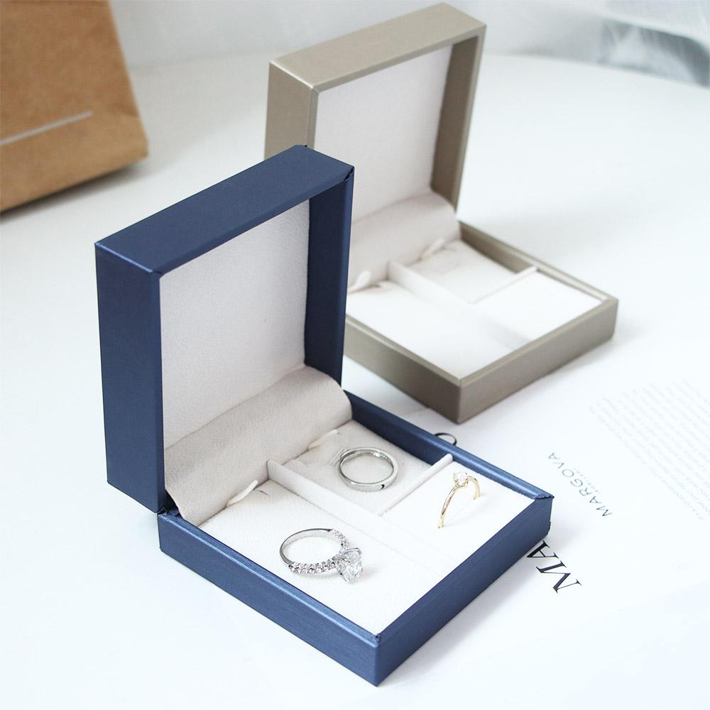 Ring Holder PU Leather Necklace Case Square Ring Box Jewelry Boxes Storage Case Earrings Storage
