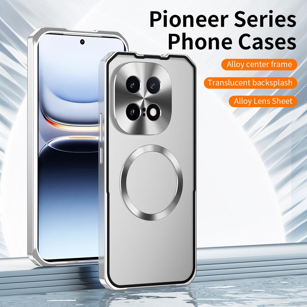 Magnetic Hybrid Metal Bumper Frame Case for vivo IQOO 15 5G Clear Frosted PC Back Shockproof Cover