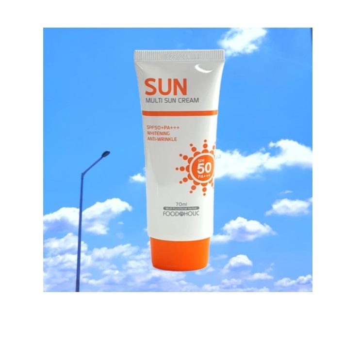 FoodaHolic Увлажняющий солнцезащитный крем, Мягкий, Большой объем Мульти-солнцезащитный крем SPF50 PA+++, 70 мл