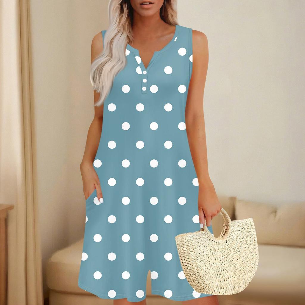 Women's Fashionable And Casual Sleeveless Button-pocket One-piece Shorts