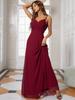 Ever-Pretty Women's V-Neck Sleeveless Front Ruched Maxi A-Line Wedding Guest Dresses