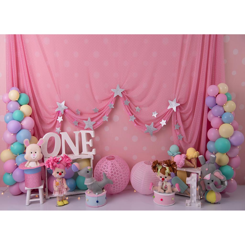 Teddy Bear Colorful Balloons 1st Birthday Backdrop Kids Gifts Baby Shower Oh Baby Background For Photography Photo Props Studio