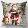 1 шт. Рождественская наволочка Снеговик Санта-Клаус Прочная наволочка 2025 Новинка для украшения дома Рождество Новый год Рождественское украшение