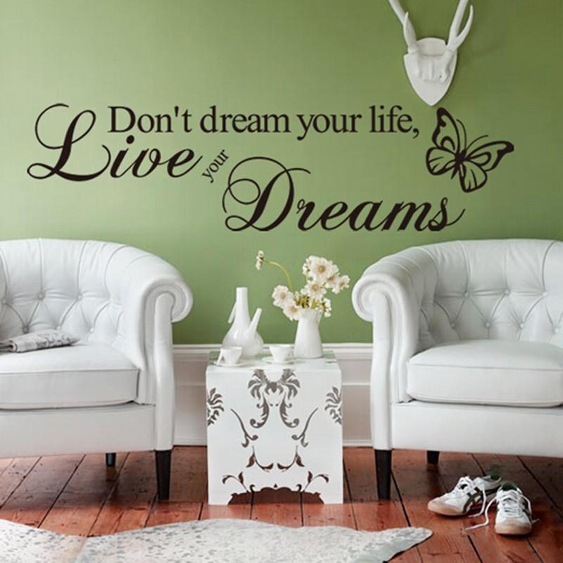 Removable Butterfly Words Art Vinyl Quote Word DIY Wall Sticker Decal Mural Home Room Wall AVE
