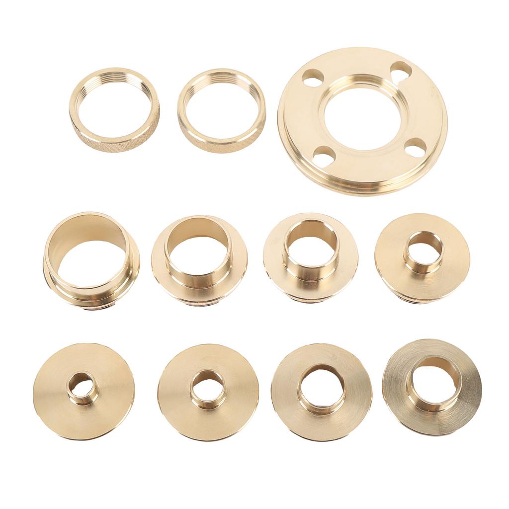 11 Piece Router Guide Kit Brass Efficient Long Lasting Router Template Guide for Woodworking