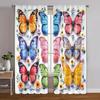 2pcs, Light Filtering Curtains Butterfly Print Polyester Woven (without Rod) Stuff Clearance Ldeal for Bedroom, Living Room,