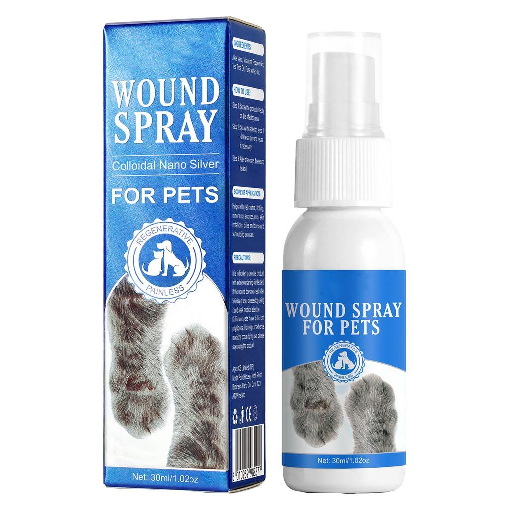 Pet Cats And Dogs Minor Skin Wounds Scalds, Burns, Scratches External Care Wound Spray 30ML