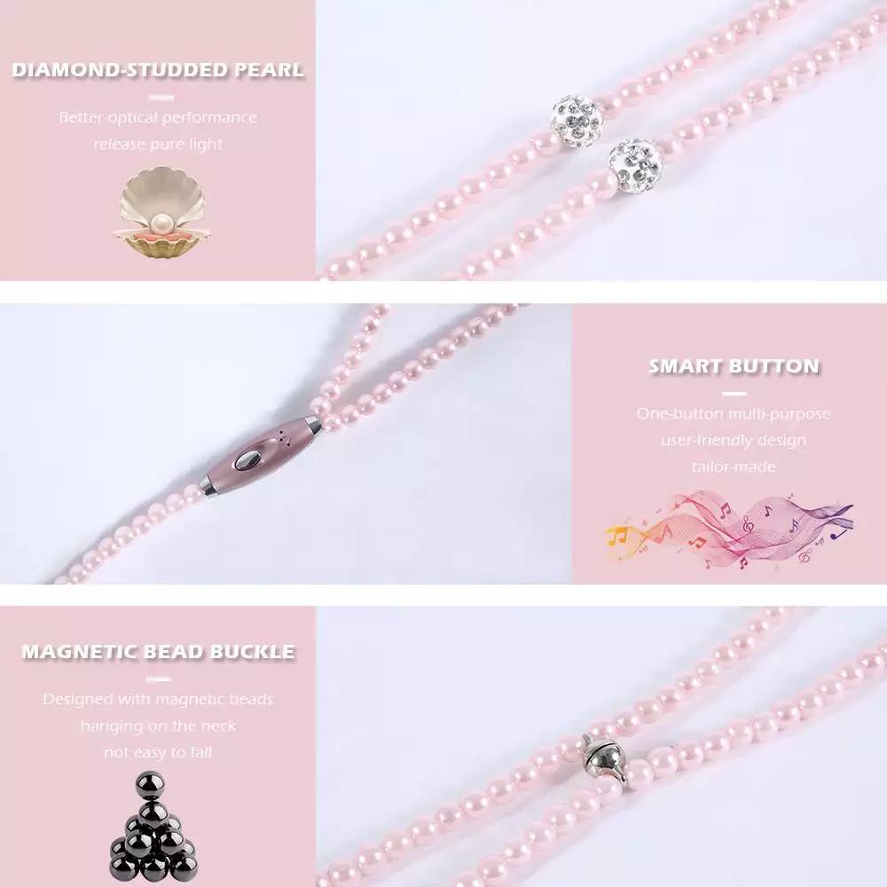 VAORLO Жемчужное ожерелье, наушники-вкладыши, розовое ожерелье со стразами, ювелирные изделия, бусины, наушники с микрофоном для Samsung Xiaomi, подарки для девочек