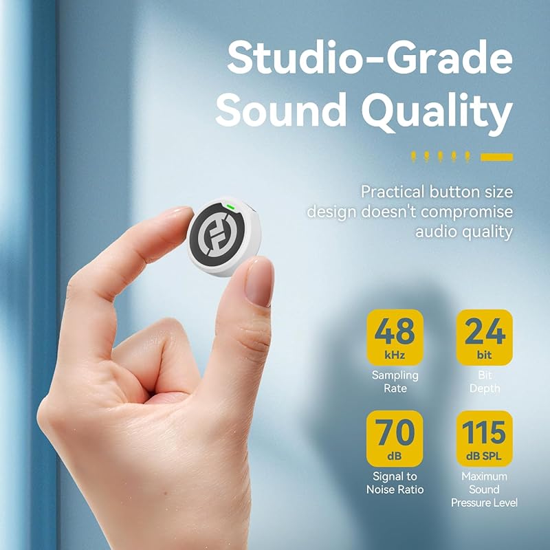 Hollyland “2024 New Machine” Lark M2 Lighting-Wireless Microphone-Pin Microphone-Lightweight 9G-48Khz/24Bit-Lighting Series Microphone for