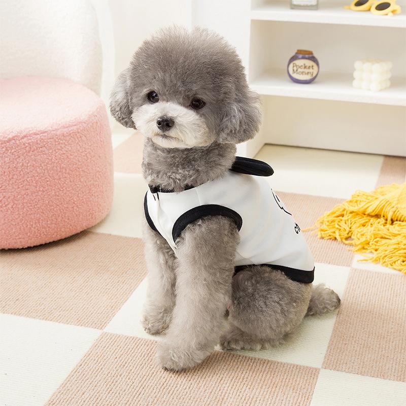 Pet clothes spring and summer thin comfortable breathable T-shirt cat cute small dog tractable short sleeves