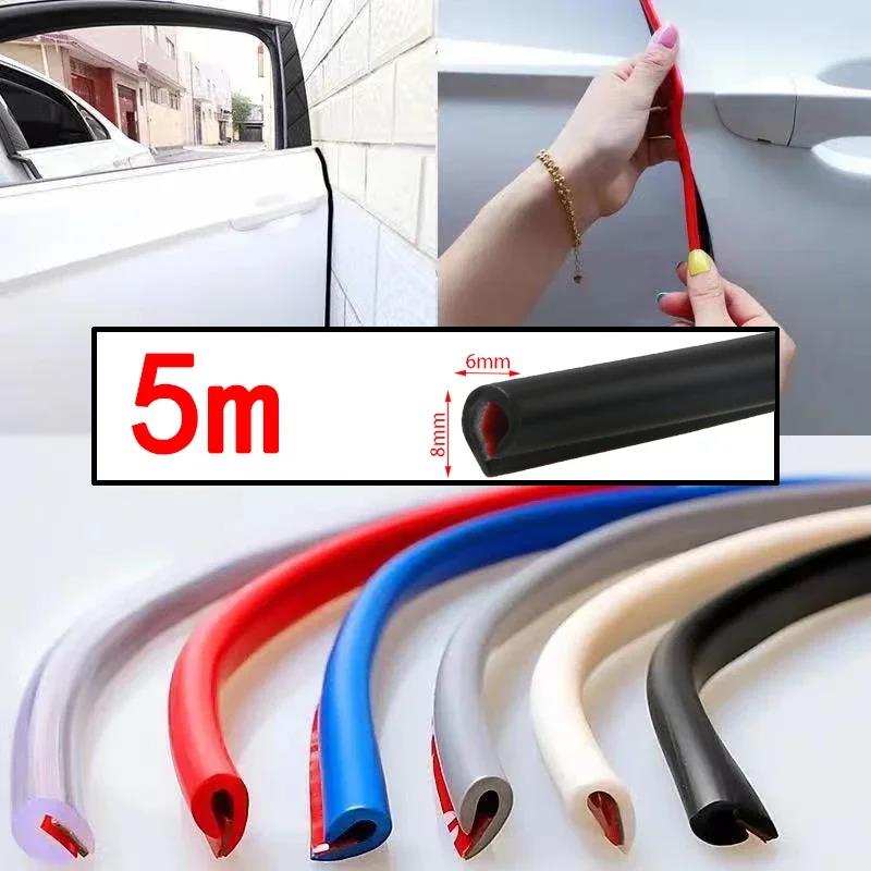 5M Car Door Anti Collision Strip with Steel Disc Bumper Trim Edge Scratch Protector Strip Sealing Guard Styling Car Decor Interior Mirrors 6