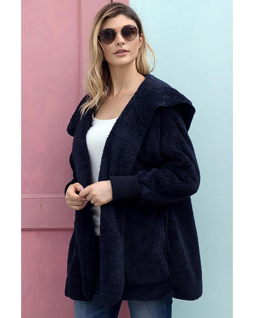 Azura Exchange Пальто с капюшоном и открытым передом