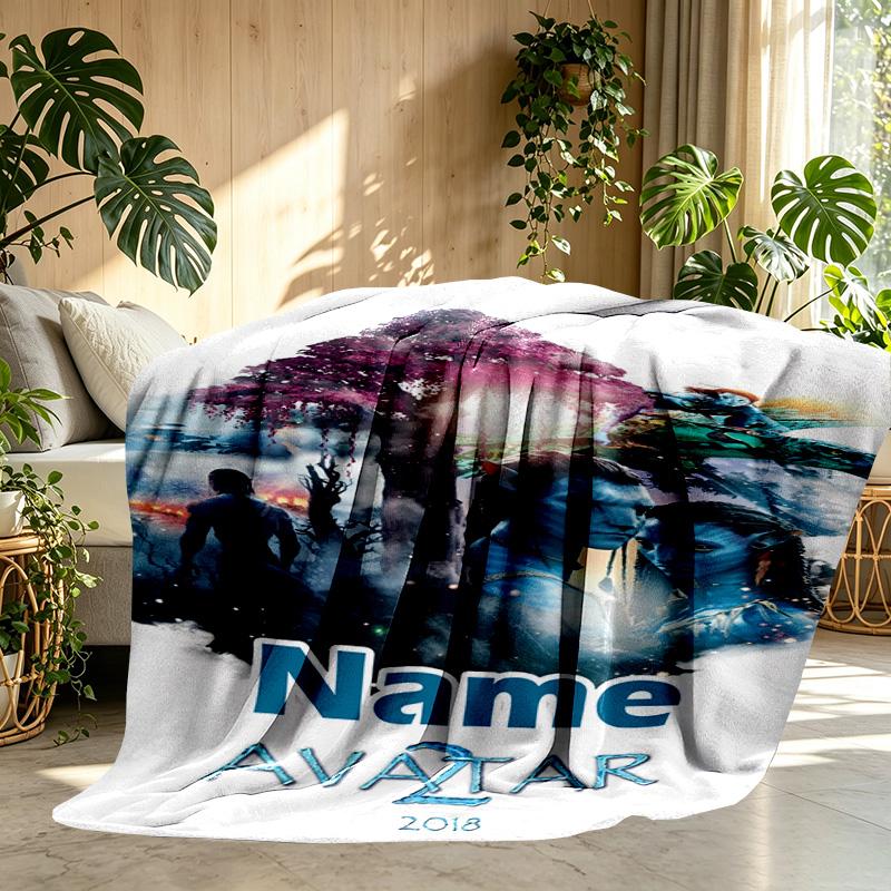 Custom Name Personalized Avatar Print Blanket, Home Decor, Bedroom, Sofa, Camping, Couch, Gifts for Birthday Christmas