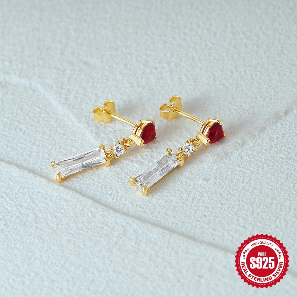 canner Стерлингового серебра S925, 2 шт., модные асимметричные серьги-гвоздики в форме сердца, подходящие для женской повседневной одежды, ювелирные изделия, подарки