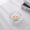 2Pcs Elegant Chinese Glass Lotus Candle Holder Creative Simple Candles Stand  Home Decor