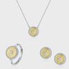 S925 Sterling Silver Button Elegant Niche Design High Sense Fashion Light Luxury Gold Stud Earrings Ring Necklace