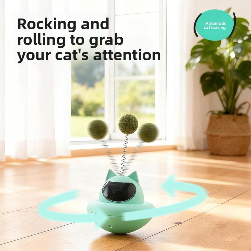 Новая игрушка-кошка на присоске - Стоящая фигурка с перьями - Игрушка для самостоятельных игр кошки для снятия скуки - Игрушка для кошки для ленивых