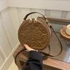 Fashion Women'S Bag Pressure Shell Portable Small Round Bag Niche Versatile Shoulder Bag Foreign Style Messenger Bag