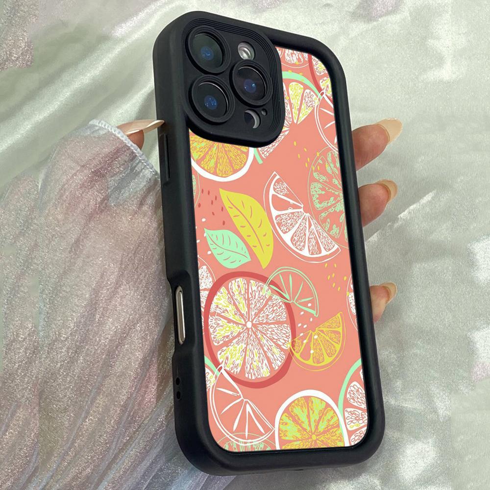 JT308 Лимонный Карамель Рисунок для iPhone 17 16 15 14 13 Pro Max Samsung S26 S25 Ultra A17 A16 A07 A56 A13 A14 A15 Xiaomi 15T Redmi 15c Note 14 Мягкий Чехол