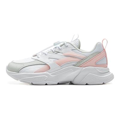 Li Ning Детская спортивная серия Lifestyle Модные Удобные Нескользящие Износостойкие Низкие Повседневные Кроссовки Детские Повседневные Кроссовки Белый Серый Розовый YKCU210-2