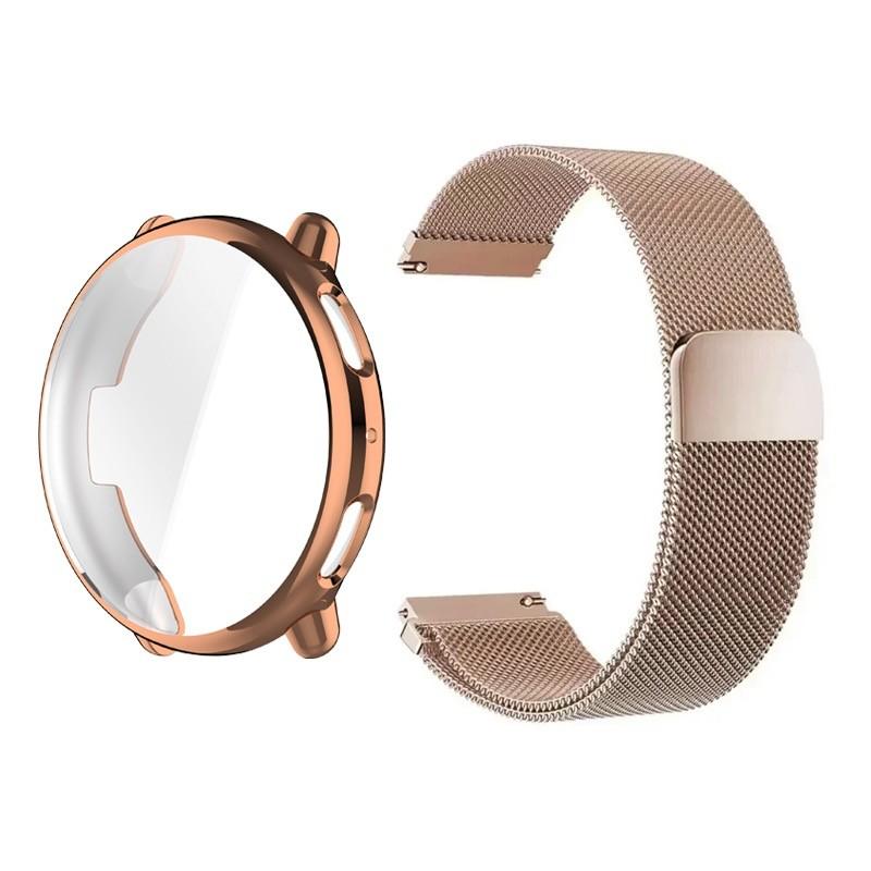 Case + Strap for Amazfit Active 2 Stainless Steel Watchband and TPU Protection Case Soft Cover