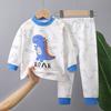 Children Pajamas Sets Unisex Soft Comfort Cartoon Dinosaur Clothing Set Outfit Suitable Boys Girls Perfect for Autumn Winter