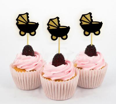Дарлинг Сувенир| Детская коляска Baby Shower Toppers для капкейков | Десертные украшения - упаковка