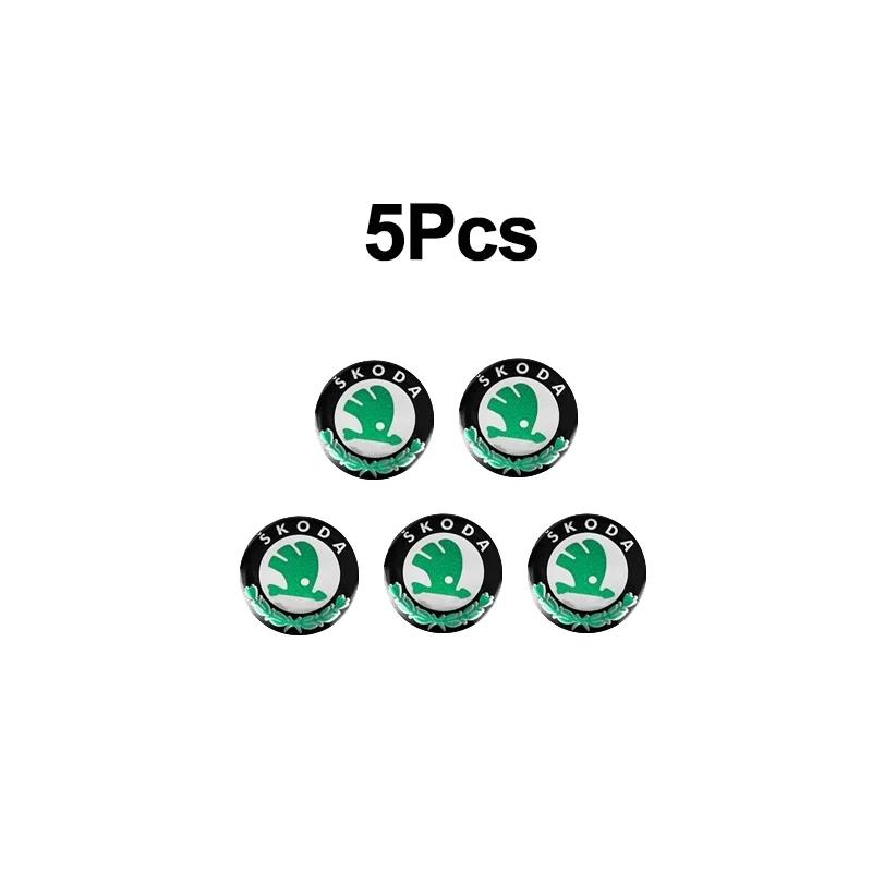 SBNI3 10mm Car Remote Key Sticker Aluminum Emblem Decal For Skoda Octavia Kodiaq Fabia Superb Rapid Kamiq Karoq Derivati Yeti Enyaq A7