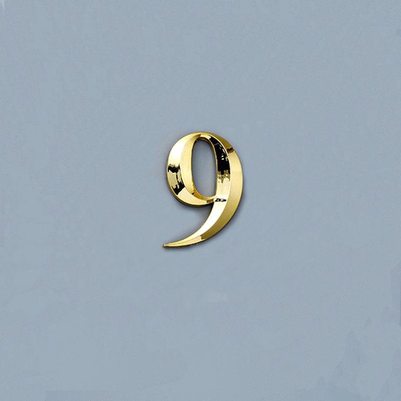 House Number Stickers 3D Self Adhesive Door Plate Sign Digits Apartment Hotel Office Door Address ABS Plastic Label 5cm Silver