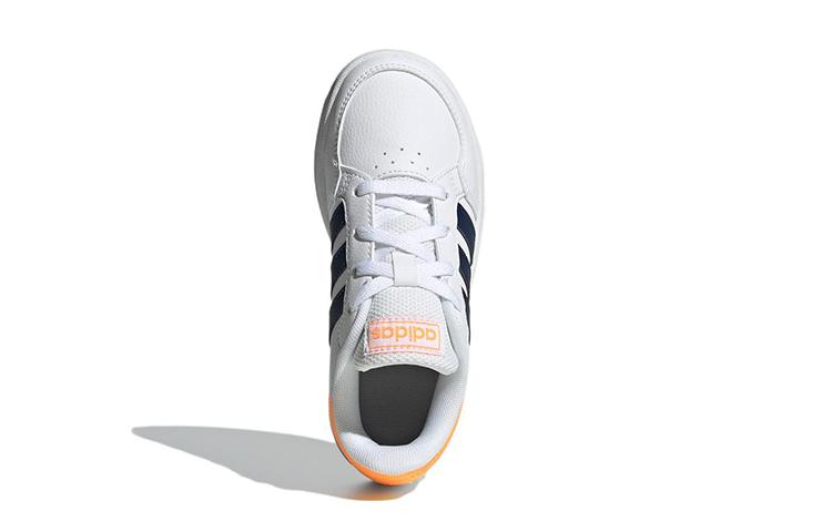 adidas Neo Breaknet K Искусственная кожа Удобные Устойчивые к истиранию Низкие Детские скейтбордические кроссовки Белый Желтый GW2889