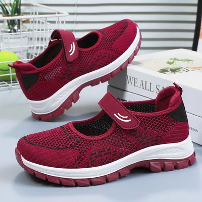 Туфли женские универсальные летние новые туфли для мам среднего и пожилого возраста на липучке с мягкой подошвой дышащие повседневные женские туфли импортного производства