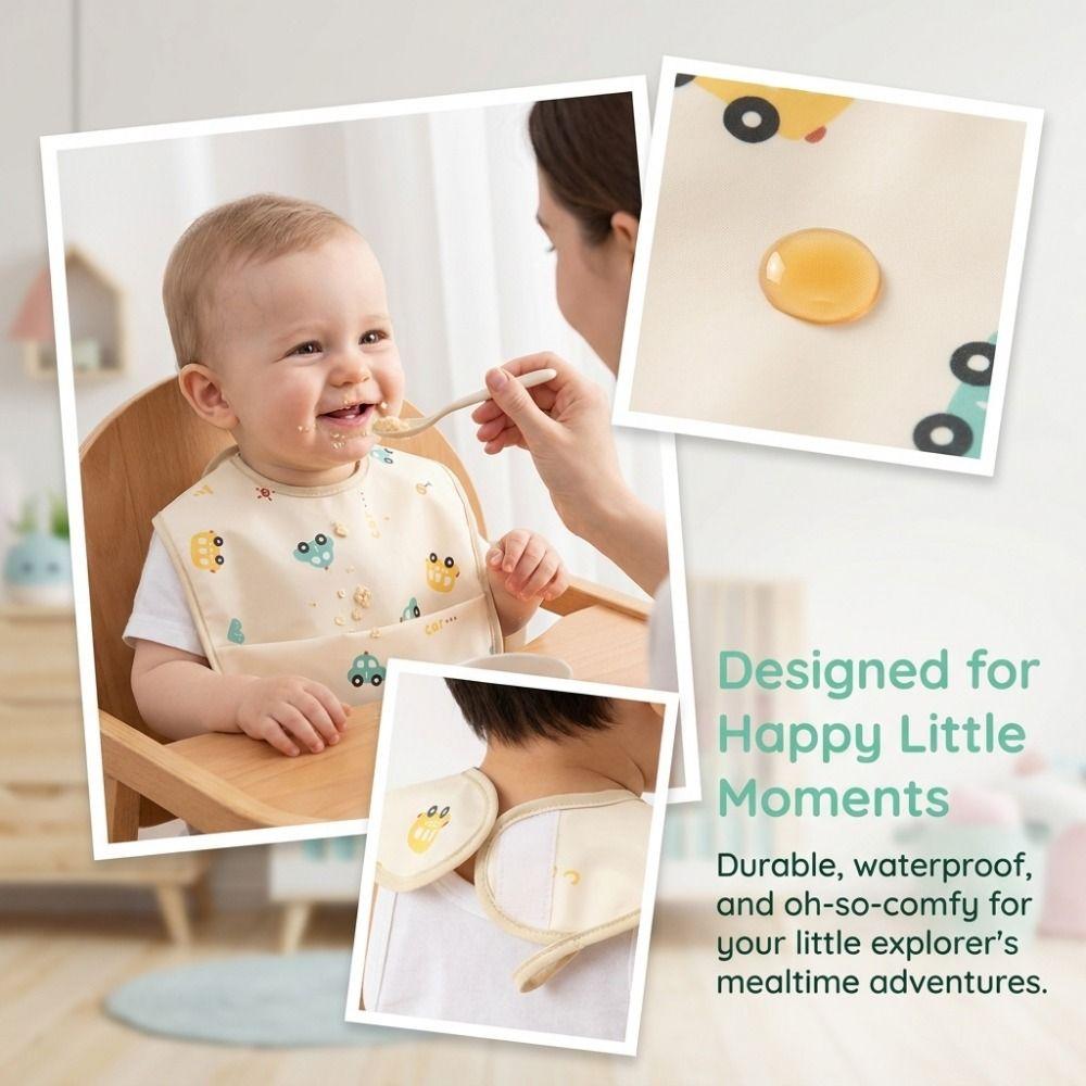 Adjustable Toddlers Feeding Apron Waterproof Baby Apron Practical Baby Feeding Bib Mealtime
