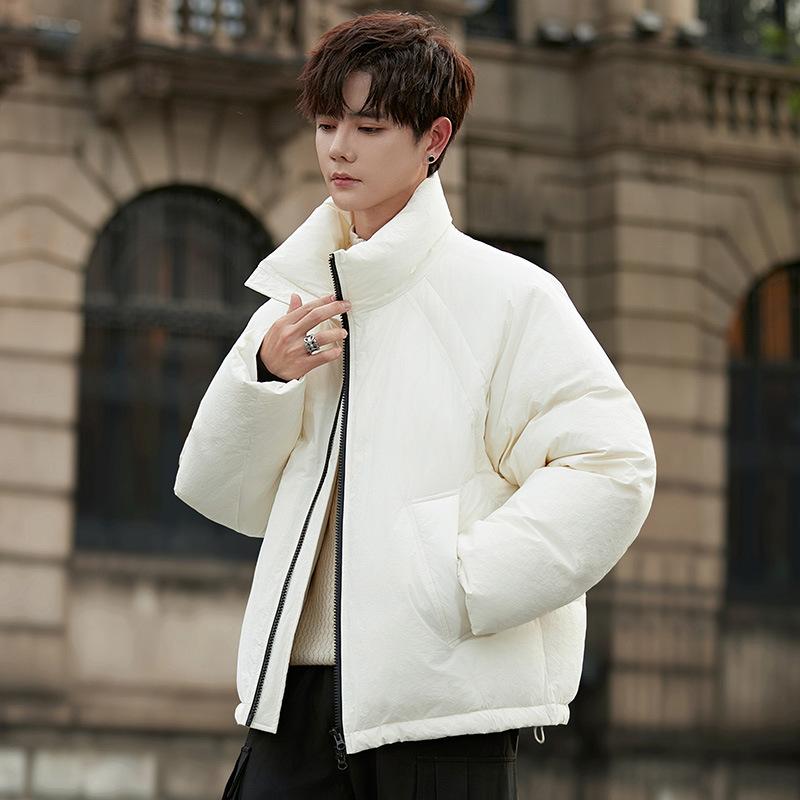 Куртка-пуховик с воротником-стойкой, мужская куртка, новая осенне-зимняя теплая куртка из белого утиного пуха